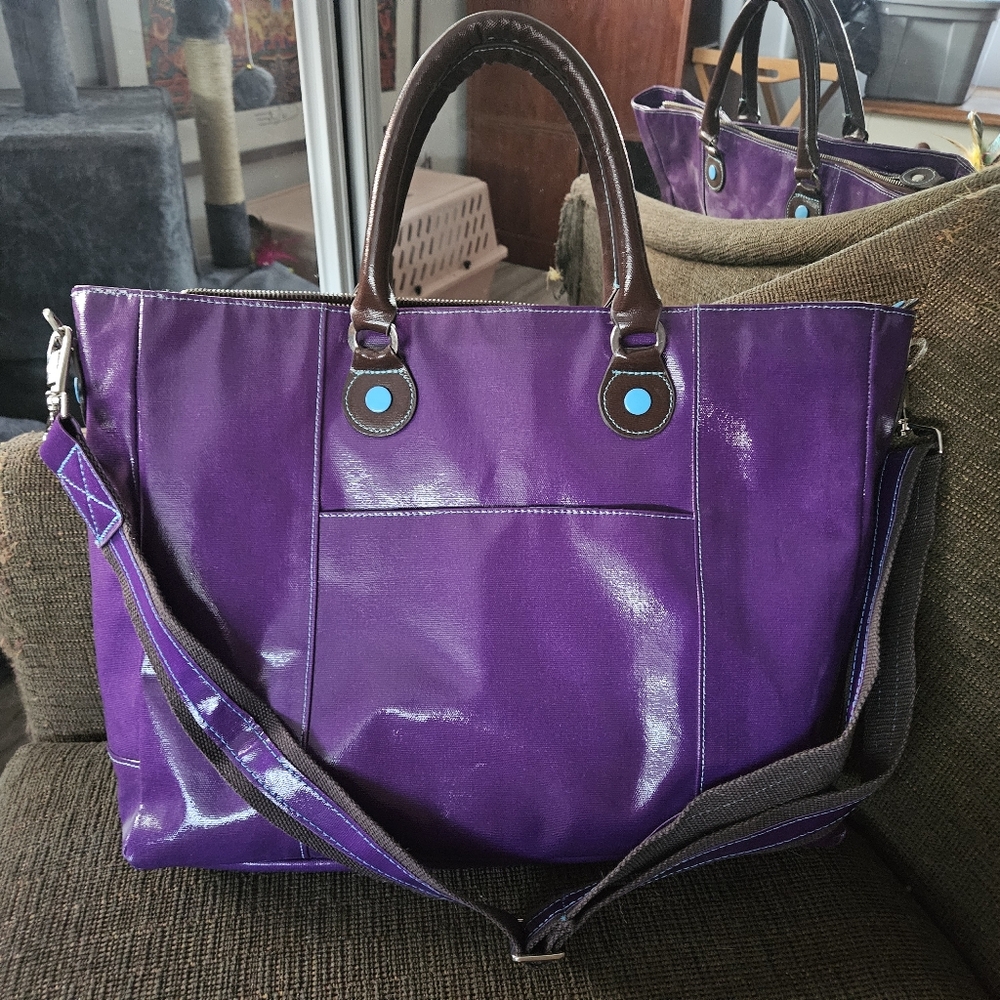 Urban Junket Recycled PURPLE & Blue  Purse Or Laptop Bag